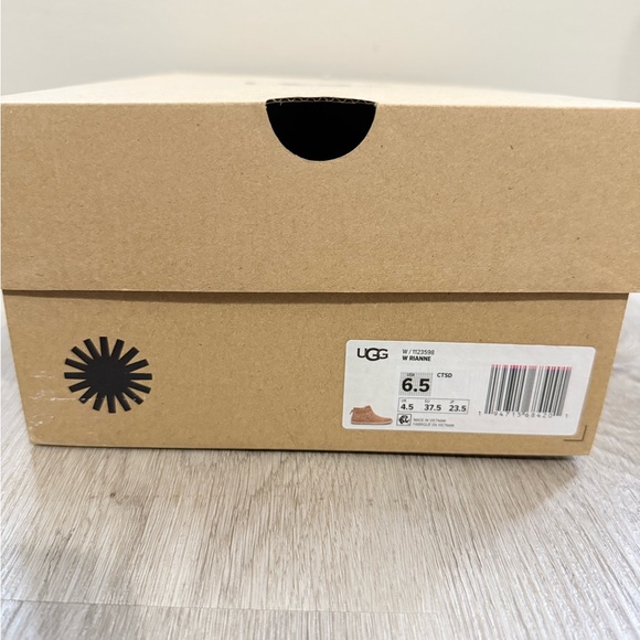 UGG Women's Chestnut Suede Ankle Boots with Braided Espadrille Trim - Picture 7 of 7